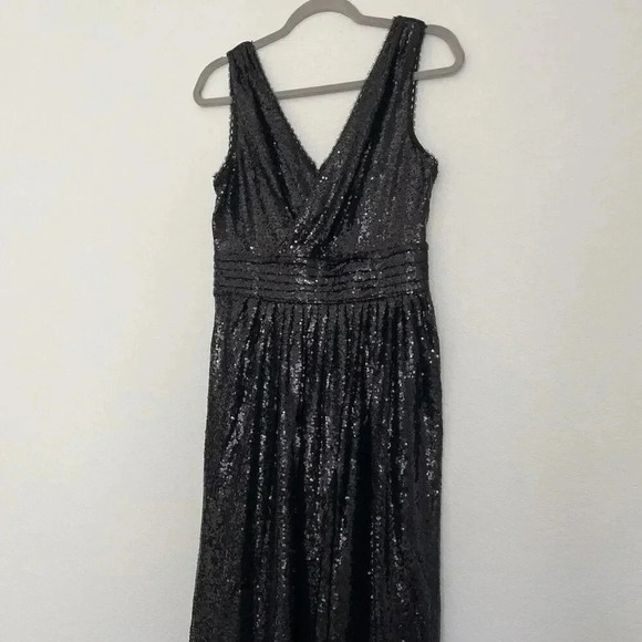 Kate Kasin Sequin Formal Cocktail Party Evening Maxi Dress Black Size 6 - Picture 5 of 13